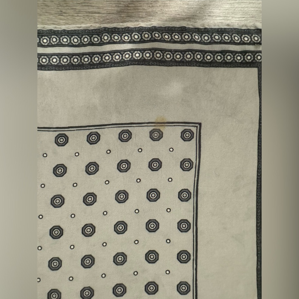 Christian Dior silk scarf, gray, square, 18.5 inches, logo. 100% silk. - Picture 11 of 12